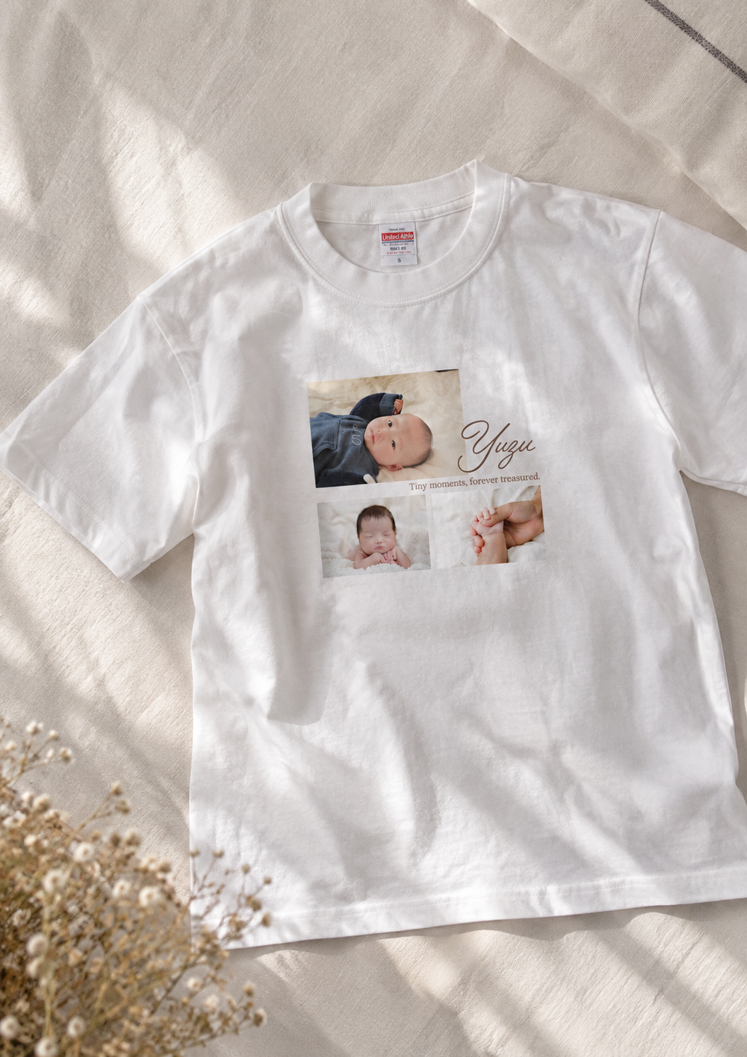 【名入れ】メモリアルフォトTシャツ|お好きなお写真3枚