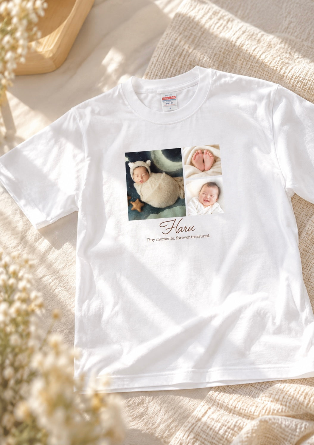 【名入れ】メモリアルフォトTシャツ|お好きなお写真3枚